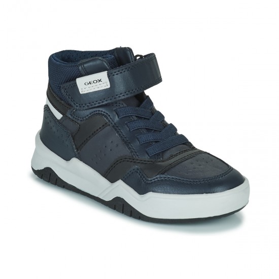 Geox Παιδικά Sneakers High Ανατομικά με Σκρατς για Αγόρι Μπλε J267RE-0FEFU-C0832