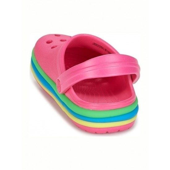 Crocs Παιδικά Ανατομικά Σαμπό Θαλάσσης CB Rainbow Band Φούξια 205205-6NP