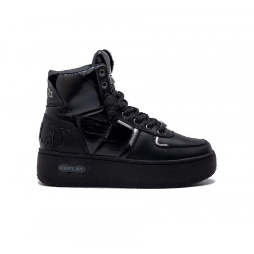 Replay Epic High Basket Γυναικεία Μποτάκια - Sneakers RZ5O0005L-0003 σε Μαύρο χρώμα