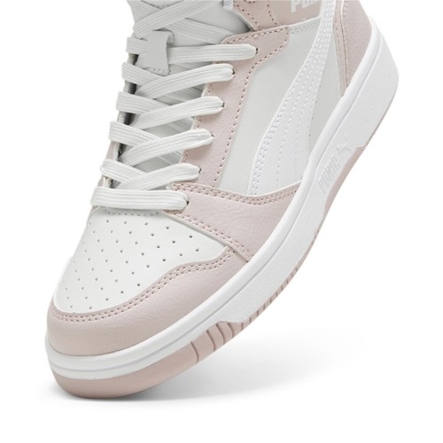 Puma παιδικά sneaker Rebound V6 Mid 393831-20 σε Λευκό-Ροζ Χρώμα