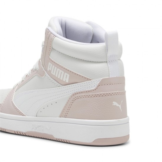 Puma παιδικά sneaker Rebound V6 Mid 393831-20 σε Λευκό-Ροζ Χρώμα