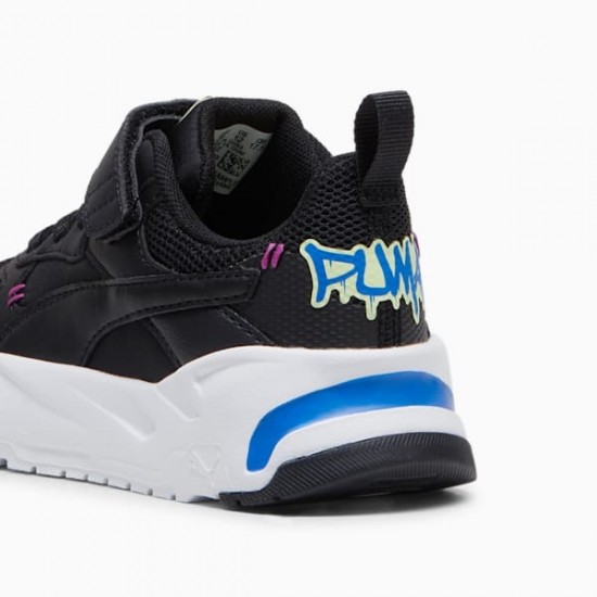 Puma Trinity Mid 90s με Βελκρο 398000-02 Μαύρα Παιδικά sneakers